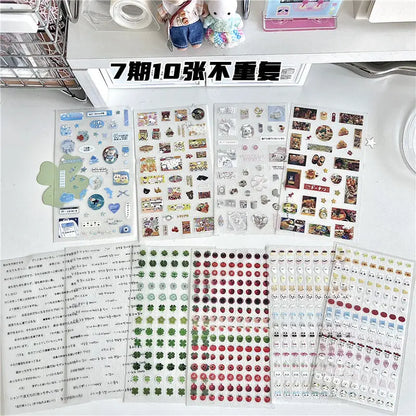 6pcs/10pcs Y2K Glitter Laser Stickers – Cute Random Phone, Camera, Luggage & Journal Stickers, Kawaii Decoration Gift