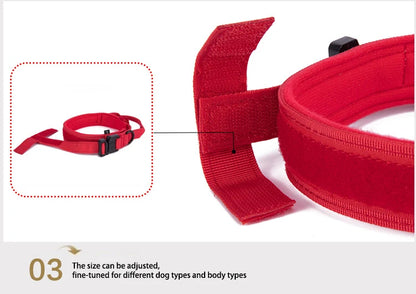Durable Nylon Pet Dog Collar & Leash Set – Reflective Tactical Training Collar for Large Dogs