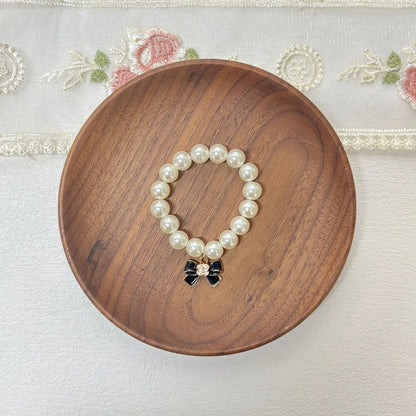 17cm Labubu Macaron Sitting Party Ornament — DIY Cute Plush Pendant with Pearl Necklace & Alloy Chain Accessory