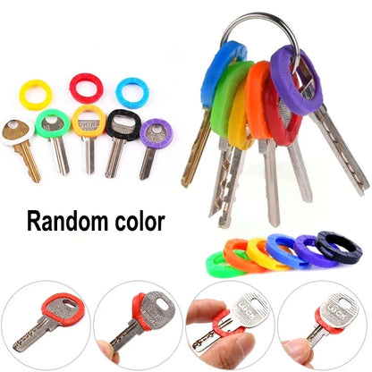 Silicone Color Key Sleeves Set - Soft Elastic Key Ring Covers for Easy Key Identification & Organization