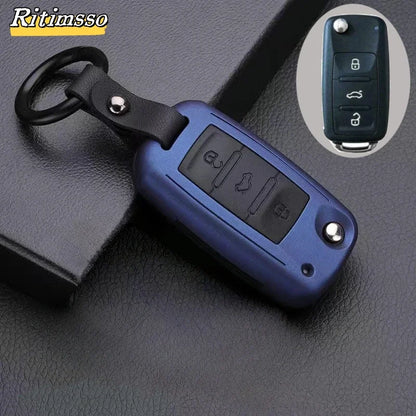 Carbon Fiber Matte Folding Car Key Case for VW – Fits Polo, Bora, Tiguan, Passat, Golf 6, Lavida, Scirocco, 3-Button Accessories