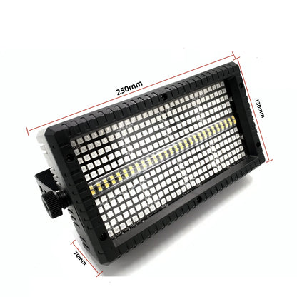 60W Mini LED RGB Strobe Light – 3-in-1 8-Partition + White 8000K DMX DJ Wash Bar for Stage Lighting Effects