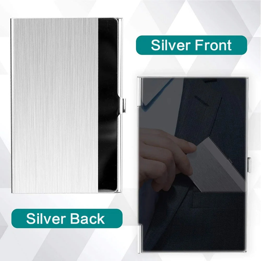 Metal Business Card Holder: Slim Pocket Case for Men & Women - Stainless Steel IC Cards Storage Solution