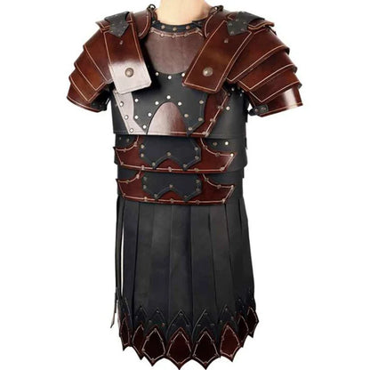Medieval Greek & Roman Gladiator Armor – PU Leather Cuirass Shoulder & Chest Plate for Viking Warrior, Knight Cosplay & LARP Costume
