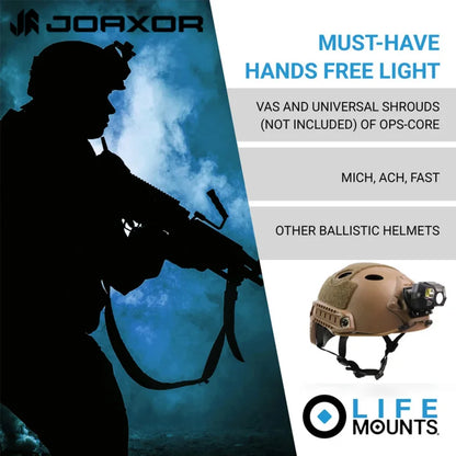 JOAXOR Mounted LED Tactical Helmet Light, NVG Shield with USB Charging & Induction, Ideal for Outdoor Hunting and Fishing