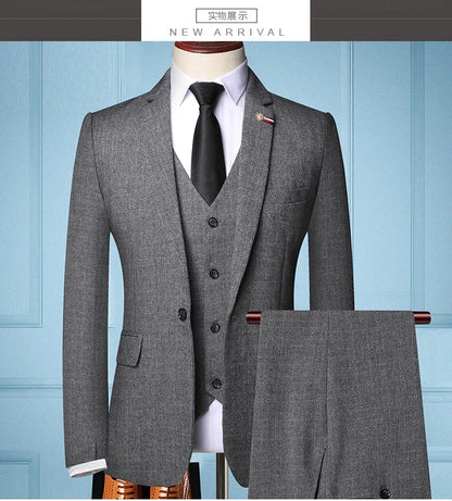 Traje de Hombre Elegante – 3-Piece Slim Fit Suit (Blazer + Vest + Pants) | Men’s Business & Wedding Suit 6XL