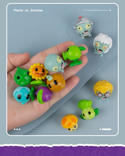 Plants vs Zombies Q Version Mini Figures – Random 4-Style Plant & Zombie Toys for Collection