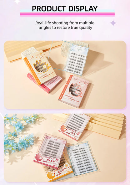 Yelix Self-Adhesive False Eyelashes — Reusable DIY Cluster Lashes, Glue-Free, Natural Soft
