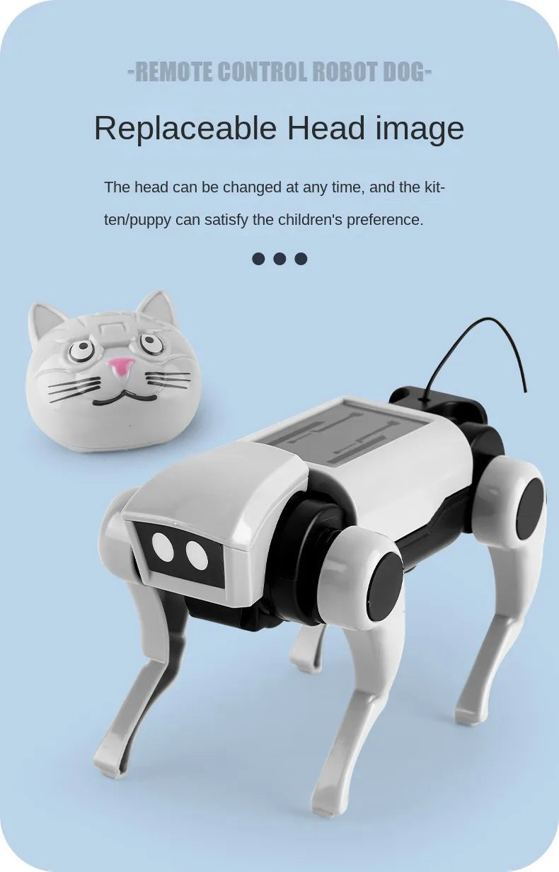 RC Robot Mechanical Dog Toy – DIY Assembly Remote Control Science Kit for Kids, Educational Electric Toy Gift for Boys