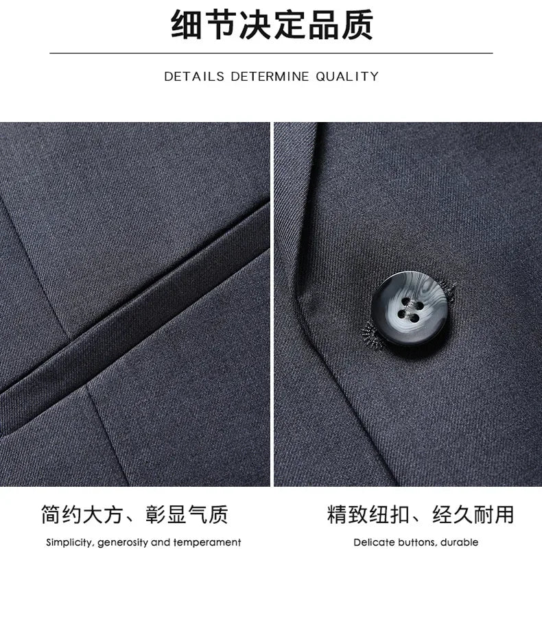 2024 Men's 3-Piece Suit Set – Blazer, Vest & Trousers | Formal Business & Wedding Outfit M-6XL