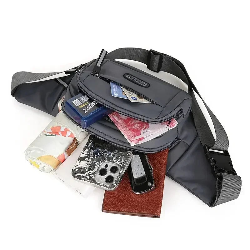 Men’s Canvas Waistpack – Ultra-Thin Anti-Theft Fanny Pack for Sports, Running & Outdoor Leisure