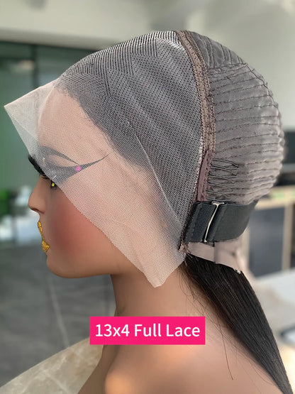 Raw Vietnamese Human Hair Lace Front Wig – 13x6 Bob, Straight Natural Black, 250% Density, 100% Human Hair