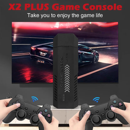 GD10 Plus 4K Game Stick Console – 256G, 58,000 Games, Dual 2.4G Wireless Controllers for N64/PSP/PS1/GBA