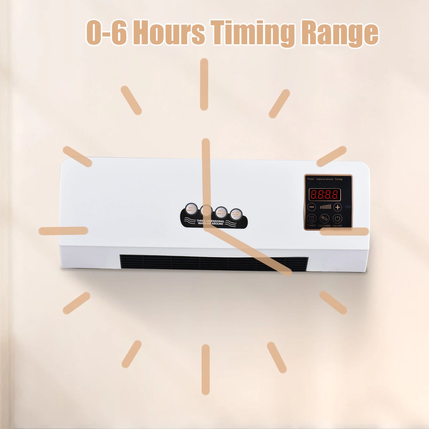 2-in-1 Wall-Mounted Heater & Fan – 1800W Electric Space Heater with Cooling Fan and Remote for Home & Dorm