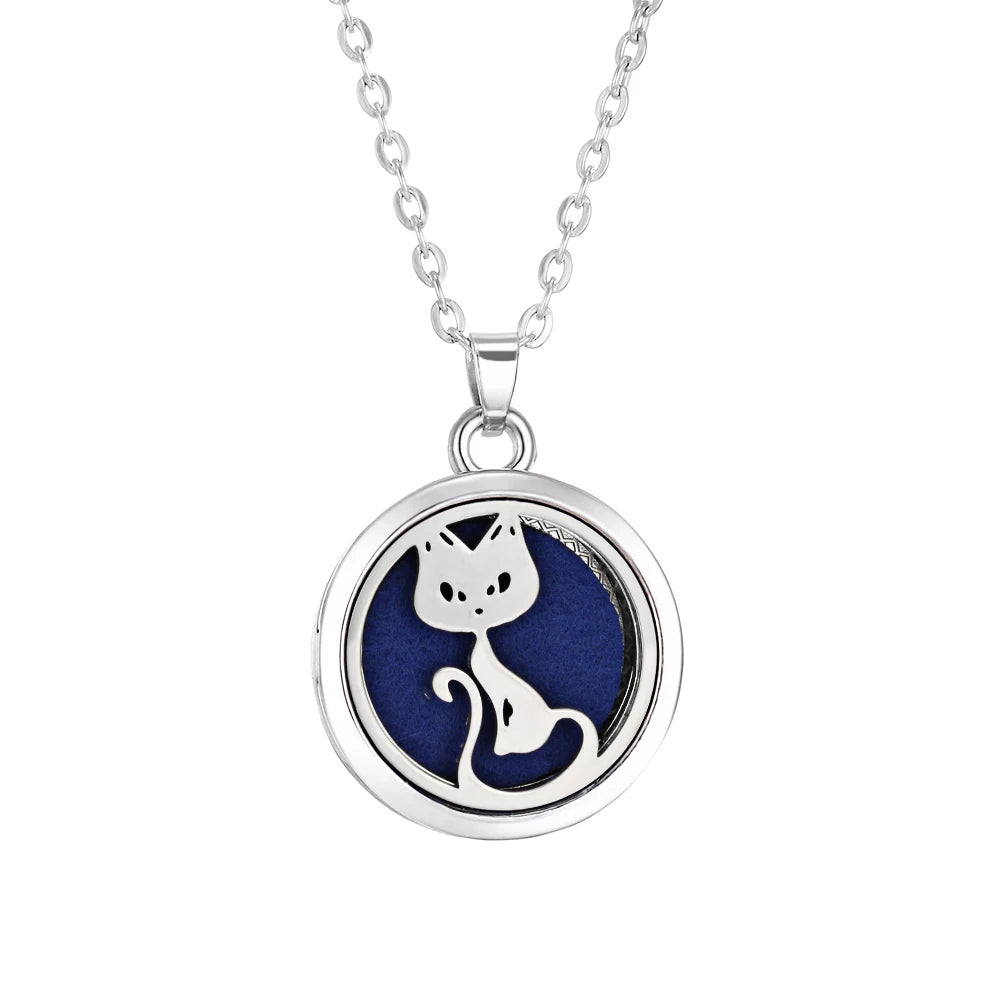 Tree of Life Aromatherapy Necklace – Stainless Steel Essential Oil Diffuser Locket Pendant