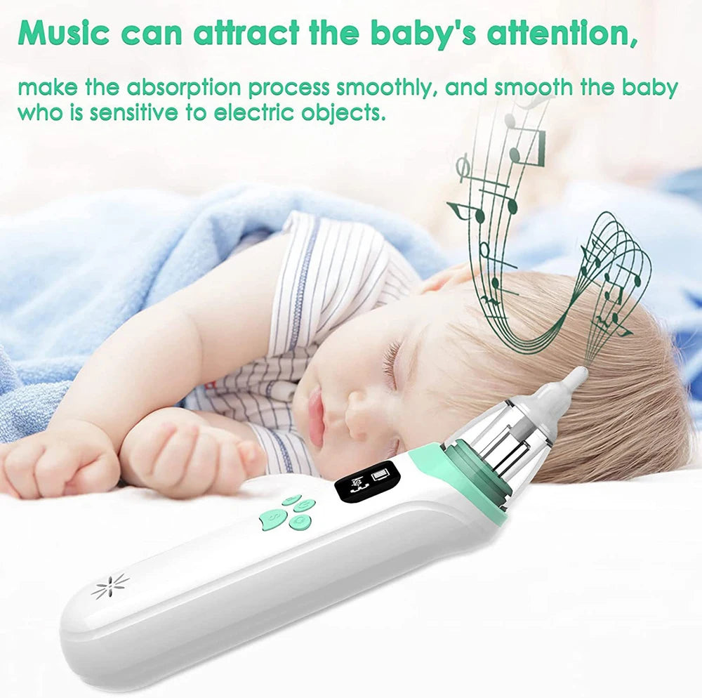 USB Rechargeable Electric Nasal Aspirator - Baby and Kids Nose Cleaner for Gentle Mucus Removal and Nasal Care