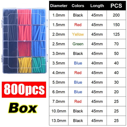 Heat Shrink Tube Kit - Thermoresistant Tubing for Electrical Wire & Cable Insulation and Protection