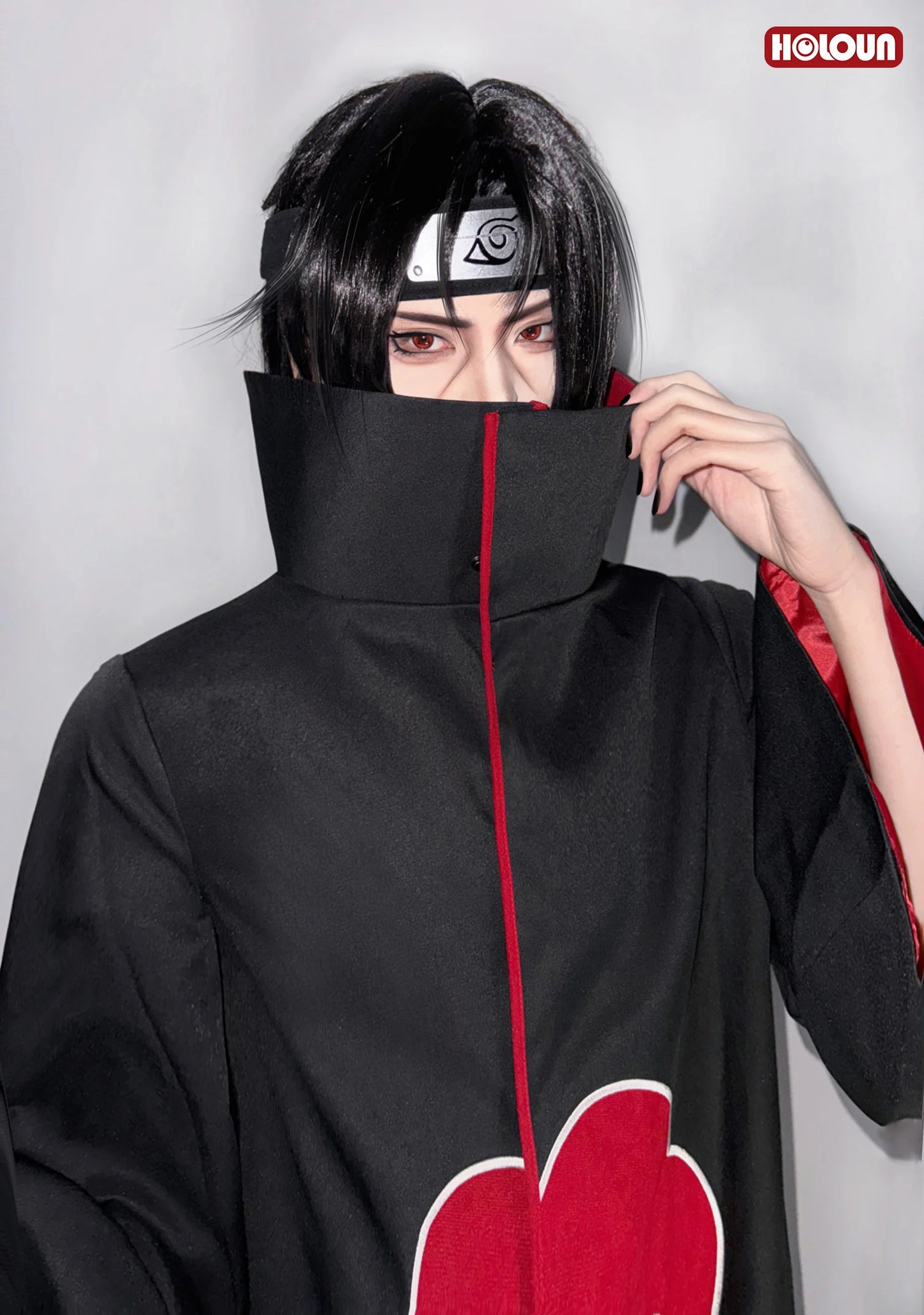 HOLOUN Anime Uchiha Itachi & Sasuke Cosplay Cloak – Embroidered Hawk Team Akatsuki Costume for Christmas