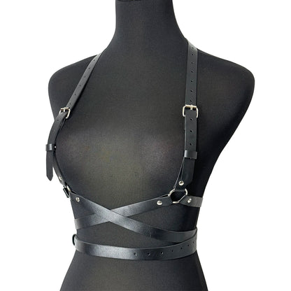 Women’s Punk Fashion Body Harness Belt, Gothic Street Style Waist Corset Suspenders Clothing Accessory