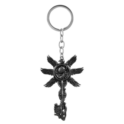 Six-Winged Unborn Metal Keychain - Game Village Inspired Alloy Pendant Keyring & Collectible Gift