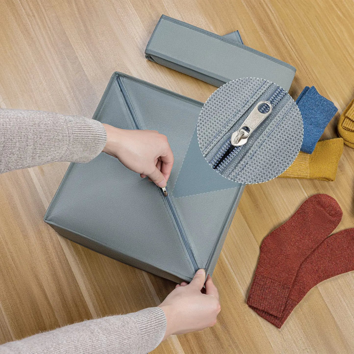 Underwear & Sock Storage Organizer Box – Bra, Socks & Clothing Drawer Divider for Wardrobe & Cabinet Organization System
