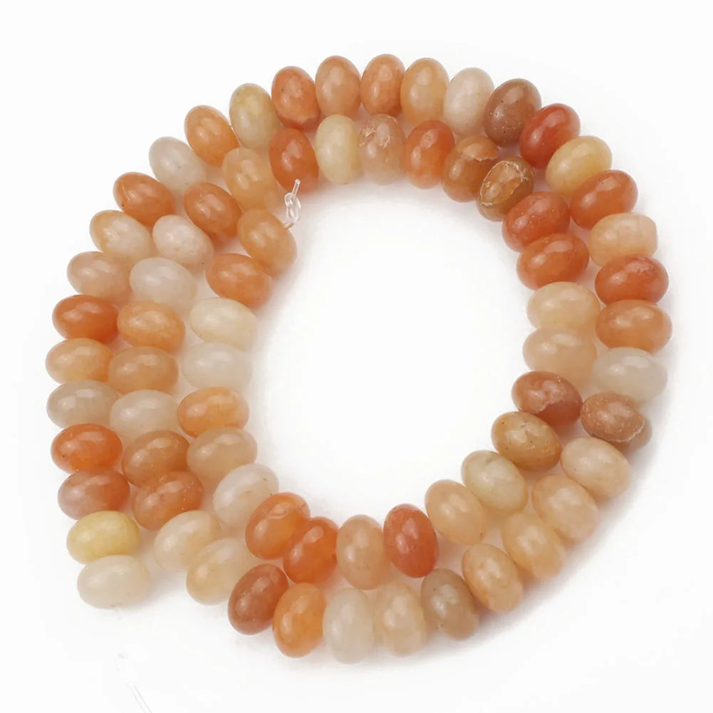 Natural Stone Rondelle Beads - 5x8mm Tourmaline, Citrine & Quartz Loose Beads for DIY Bracelets