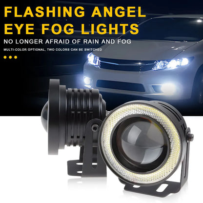 2.5 Inch Angel Eyes Halo Ring - 12V LED Fog Light Headlight Bulb & COB DRL for Car Modification
