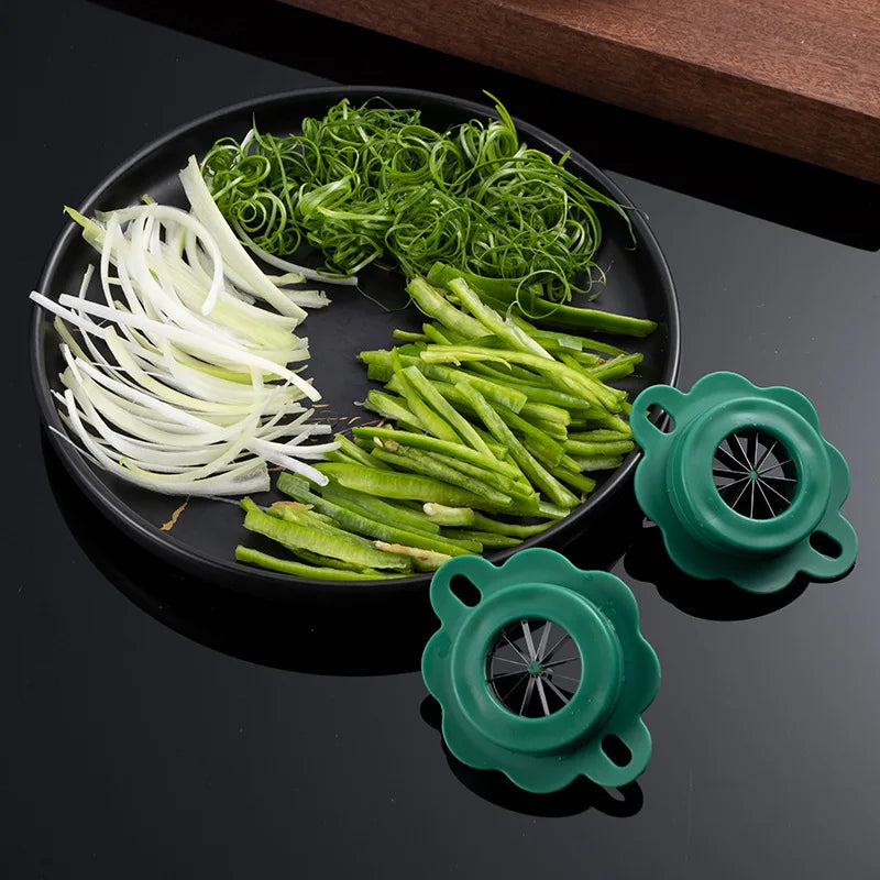 Green Onion Easy Slicer Shredder - Plum Blossom Cut, Superfine Vegetable Shredder for Kitchen Accessories