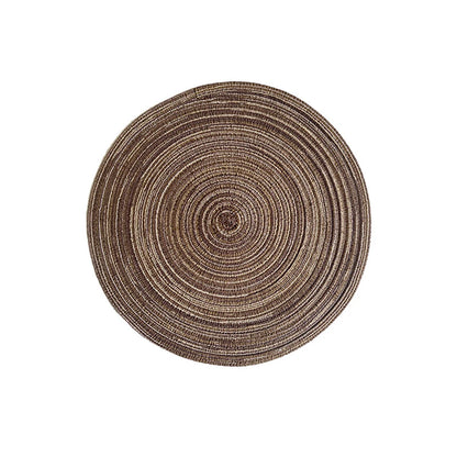 4pcs Round Woven Ramie Table Mats – Non-Slip Placemats for Dining, Bowls, Cups, and Kitchen Use