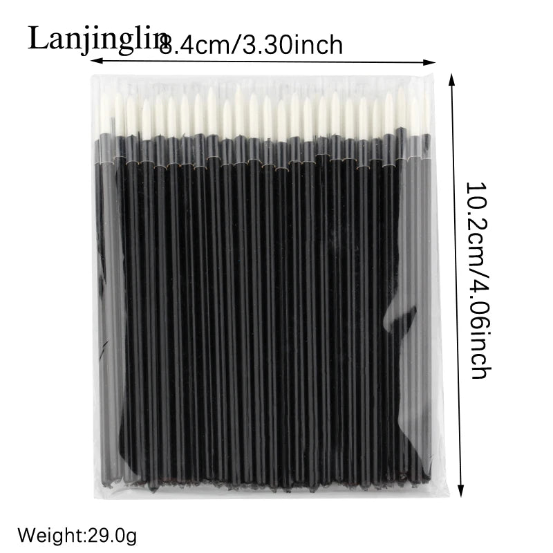 50Pcs Disposable Eyeliner Makeup Brushes - Eye Shadow & Eyeliner Wands for Lash Extensions and Beauty Tools