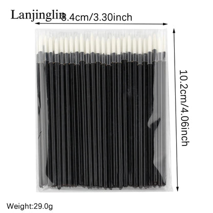 50Pcs Disposable Eyeliner Makeup Brushes - Eye Shadow & Eyeliner Wands for Lash Extensions and Beauty Tools