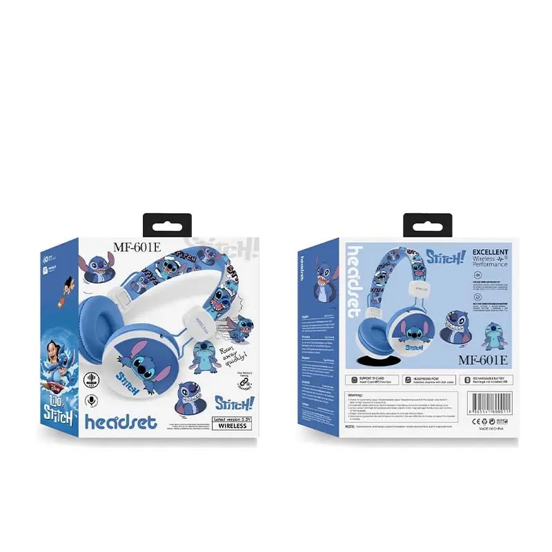 Disney Stitch Wireless Bluetooth Headphones – Surround Sound Gaming Earphones with Mic MF601
