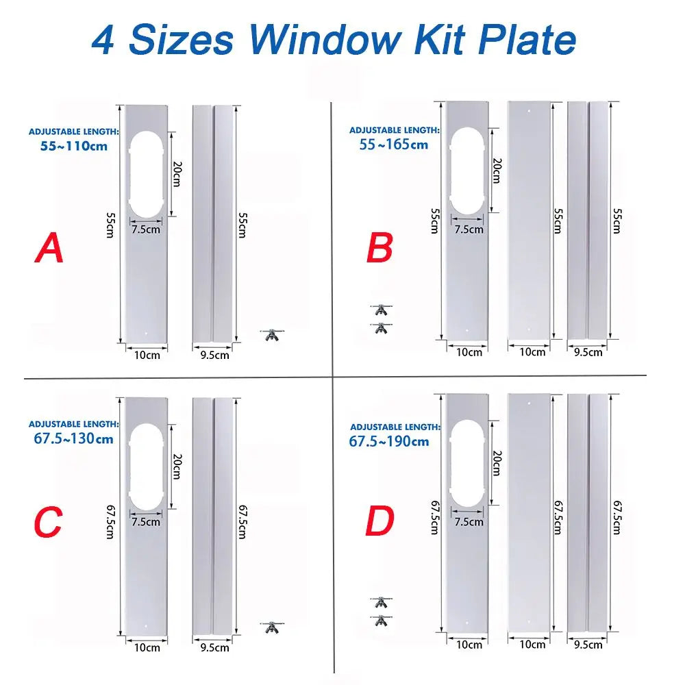 Portable Window AC Kit - Adjustable Slide Plate Adapter for Exhaust Hose Connector & Air Conditioner Accessories