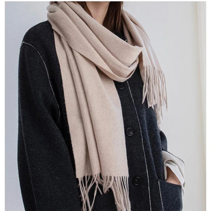 Solidlove Women’s Wool Winter Scarf – 100% Wool Cashmere Poncho Wrap, Fashionable Adult Scarf for Ladies