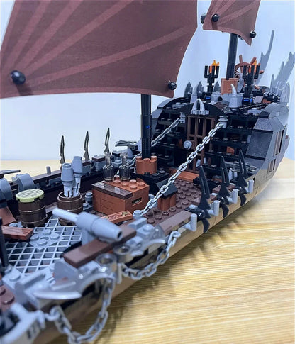 Ghost Pirate Ship Ambush Building Blocks — 806PCS DIY Educational Boat Toy for Kids & Adults, Birthday Gift Set