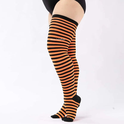Oversized Women’s Leg Warmers - Thigh-High Over-Knee Socks in White or Black, Plus Size 3XL–5XL