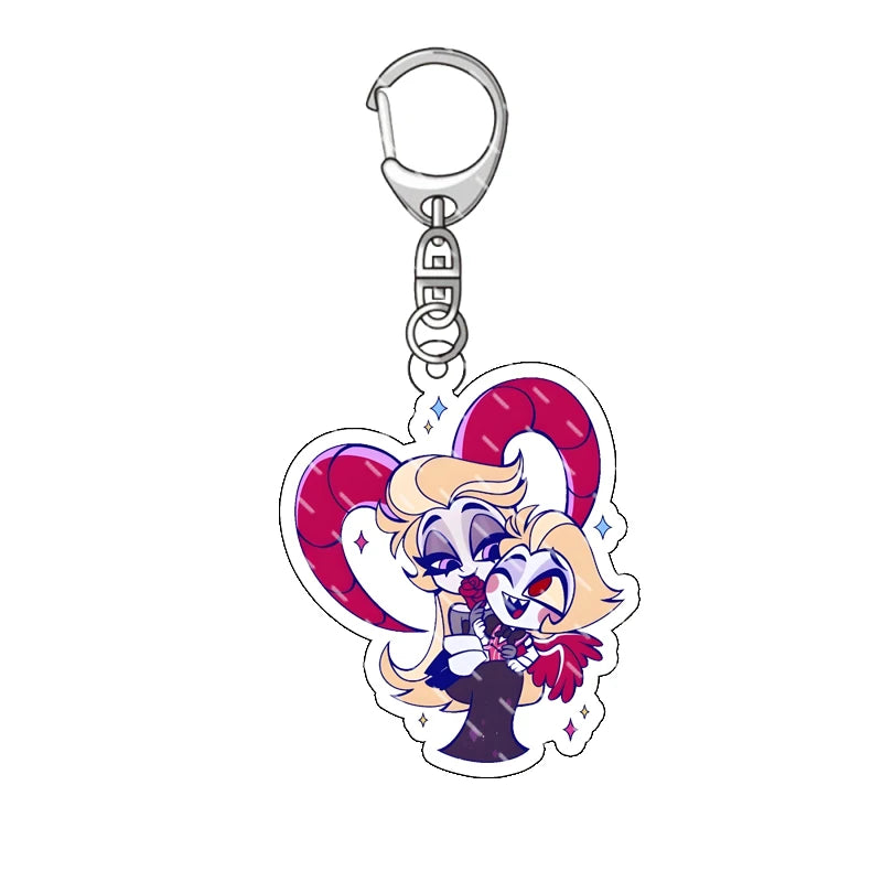 Hazbin Hotel Anime Keychain – Alastor Acrylic Figure Backpack Pendant for Fans & Gifts