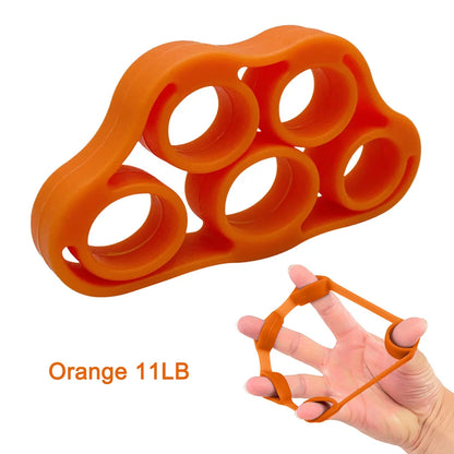3-in-1 Silicone Finger Strengthener – Elastic Hand Grip Trainer & Guitar Finger Exerciser for Hand Therapy
