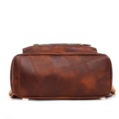 Trendy Women's Vintage PU Leather Backpack - Brown Daypack, Casual Travel and Retro Student School Bag