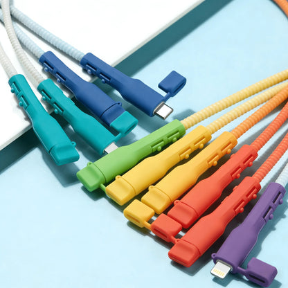 Charging Cable Protector Sleeves - Anti-Breakage Cord Organizer for USB-C Laptops, Tablets & Phones