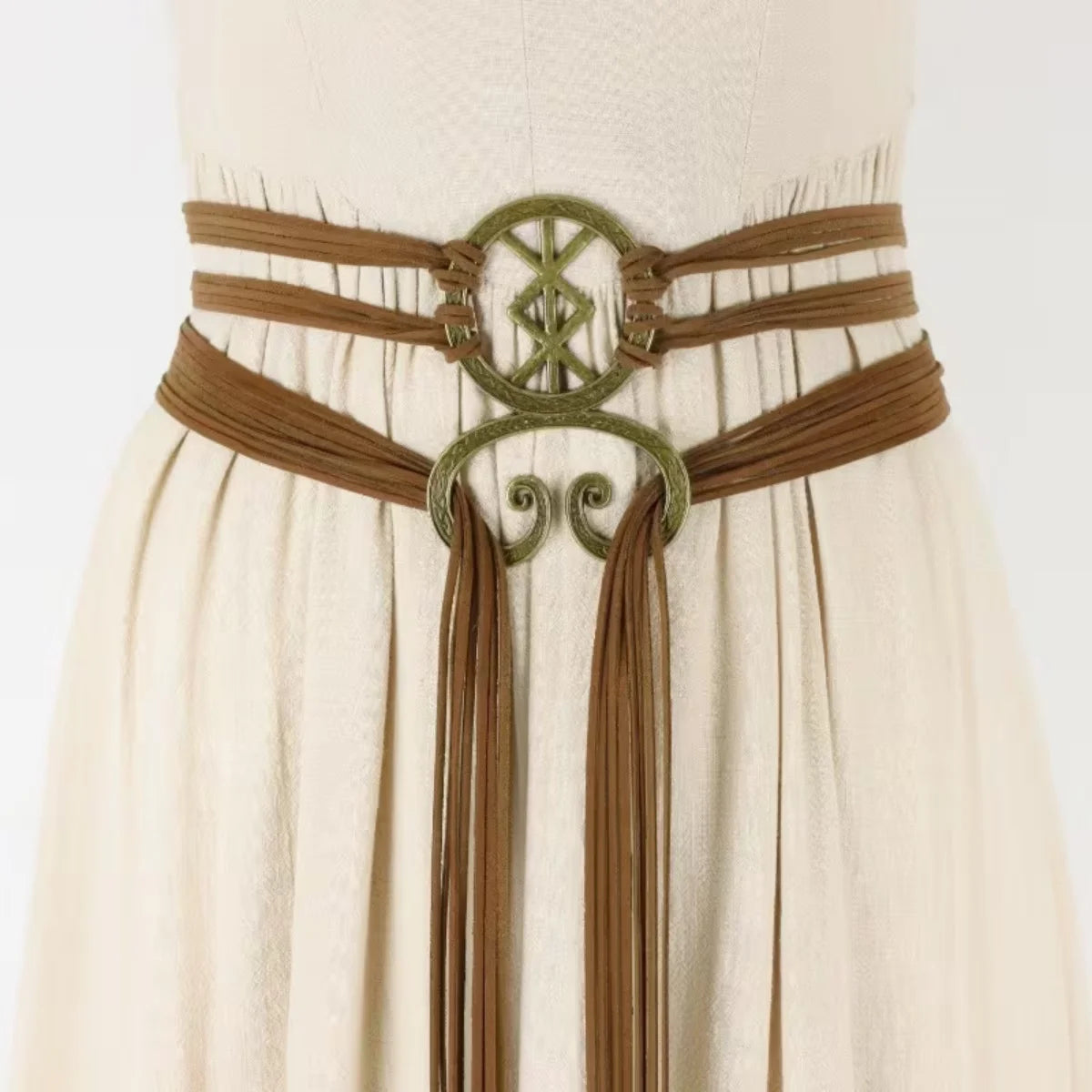 Nordic Witch Rope Waist Belt - Medieval Viking Knotted Ring Belt for Women
