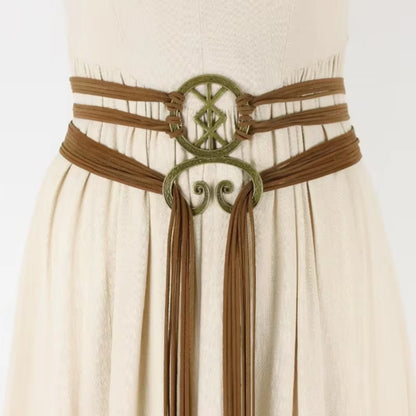 Nordic Witch Rope Waist Belt - Medieval Viking Knotted Ring Belt for Women