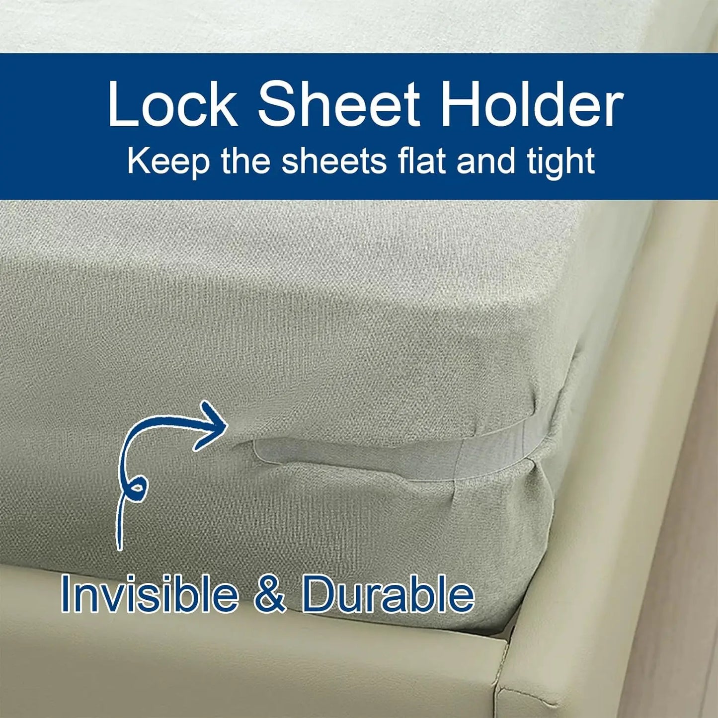 Universal Bedsheet Corner Clips – Invisible Tighteners with Heavy-Duty Mattress Straps and Sheet Lock Holders