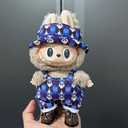 Cute Mini Plush Doll Clothes for 17cm Labubu – Various Overalls & Outfit Accessories