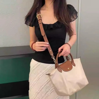 Leather Shoulder Strap for Longchamp Terra Bag - No-Punch Replacement Handle Strap Accessory