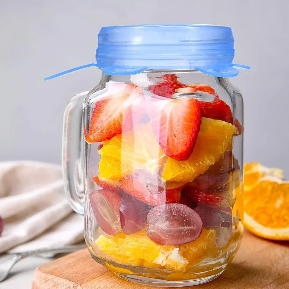 Silicone Stretch Can & Jar Lids (6PCS) – 2.6 Inch Food-Safe Reusable Covers for Yogurt, Bowls & Containers