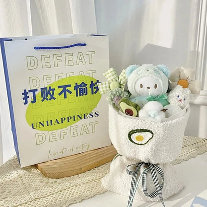 Sanrio Hello Kitty & Friends Plush Dolls Bouquet - Cinnamoroll, Kuromi, My Melody, Cute Cartoon Toys for Flower Girls & Kids - Perfect Holiday Gifts