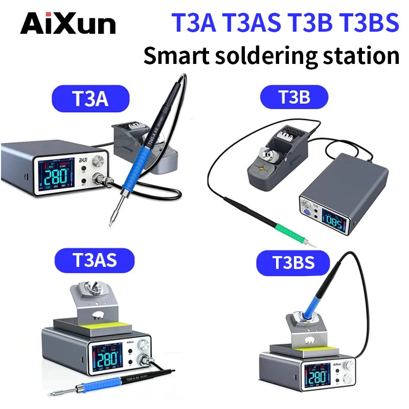 AIXUN T3A/T3B Intelligent Soldering Station – Rework Station for PCB & BGA Soldering with T115/T210/T245/T12 Tools