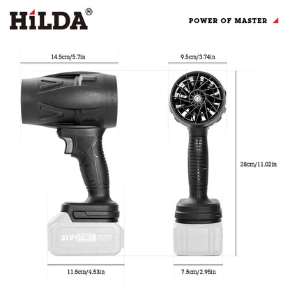 HILDA Handheld Air Blower - 1000W Storm Dust Cleaner Fan with Stepless Speed Control for Makita Battery