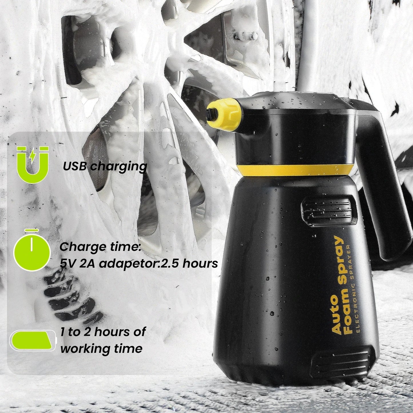 FoamBoss Electric Foam Sprayer — High-Pressure Snow Foam Cannon for Car Wash, Home & Garden Detailing
